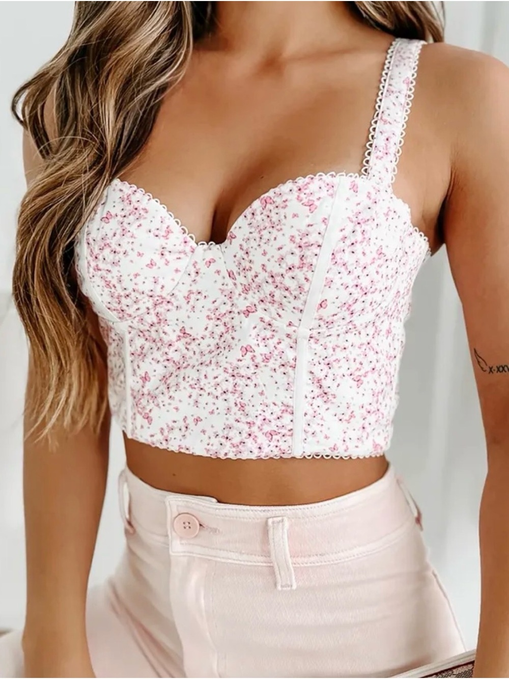 🦋🦋White Fox Boutique Blue Weekend Love Butterfly Bustier Crop Top🦋🦋